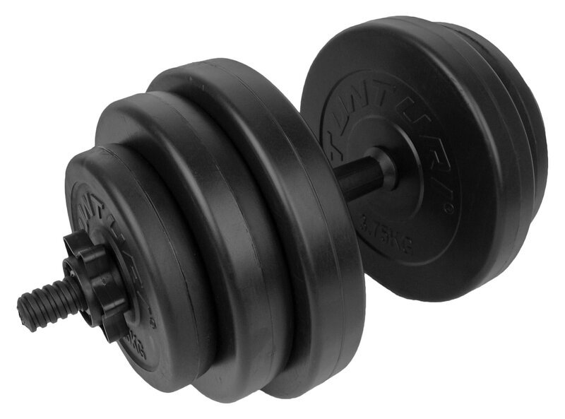 Käsipaino säädettävällä painolla Tunturi 15 kg, vinyylipinnoite