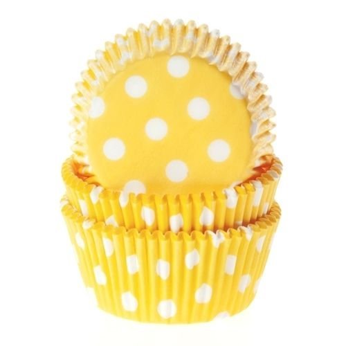 Muffinssivuoat, Keltaiset, valkoiset pilkut, 50 kpl