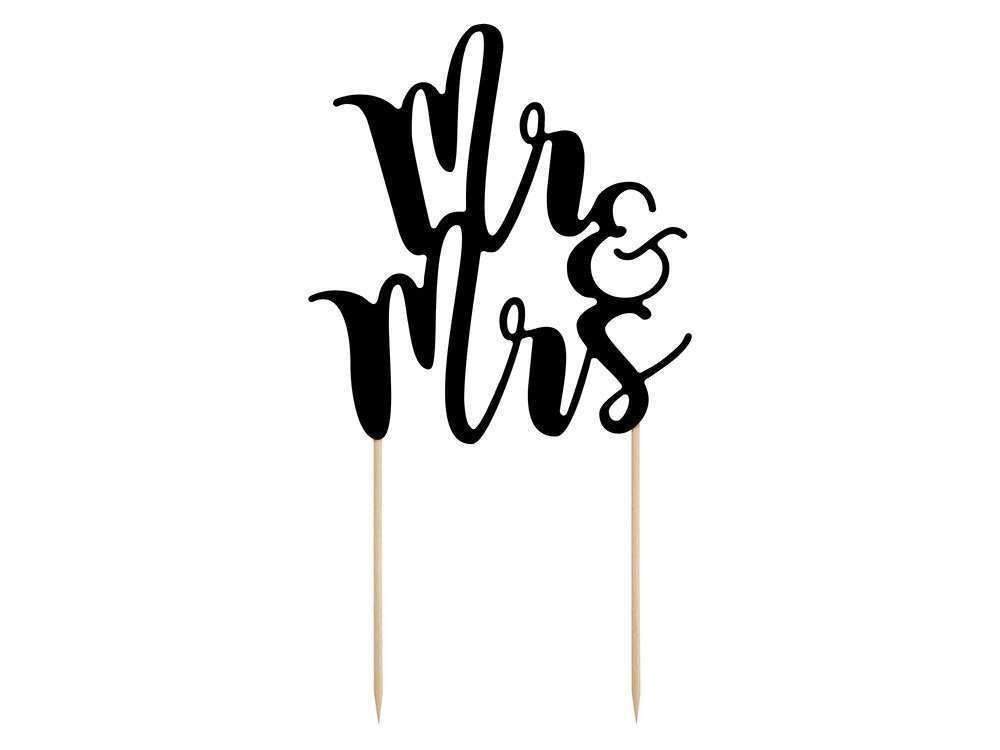 Kakkukoriste Mr & Mrs -Musta