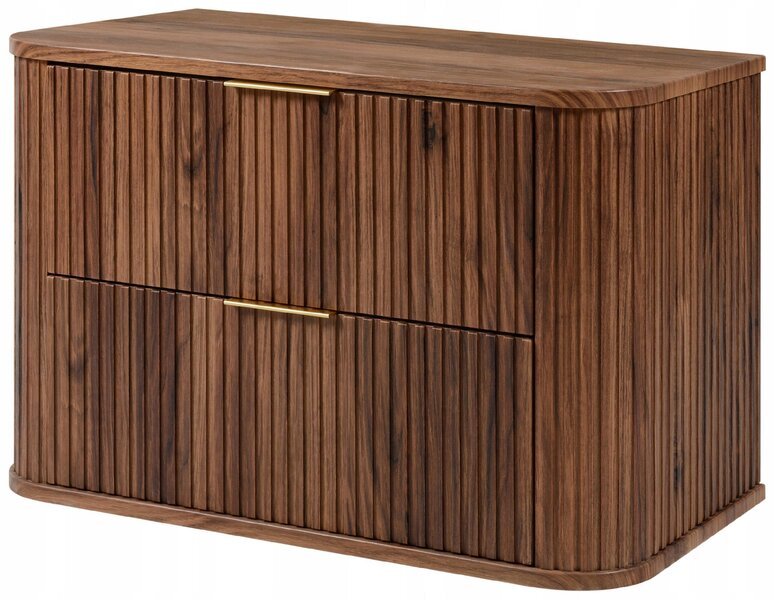 Kylpyhuonekaappi yläosalla, ripustettava, pähkinäpuu tammi GLAMOUR 80 x 42 x 52 cm