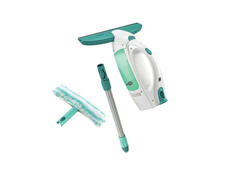 Leifheit Dry & Clean 51003 ikkunapesuri varrella ja kostuttimella, setti tahrattomaan puhdistukseen, käyttöaika 38min.