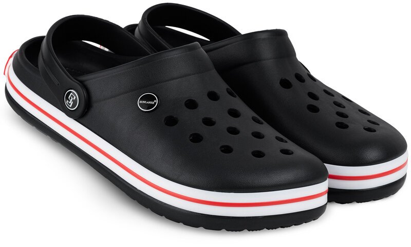 Miesten flip-flops vaahto peitetty hihna puutarha kevyt EVA clog kengät Sunrise musta