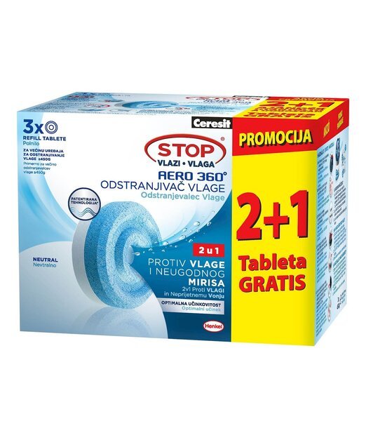 Neutraalit ilmankuivaustabletit Stop Humidity AERO 360°, 3 x 450 g