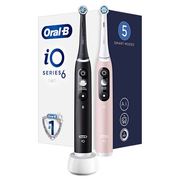 Sähköhammasharja Oral-B iO6 Duo -pakkaus musta/pinkki