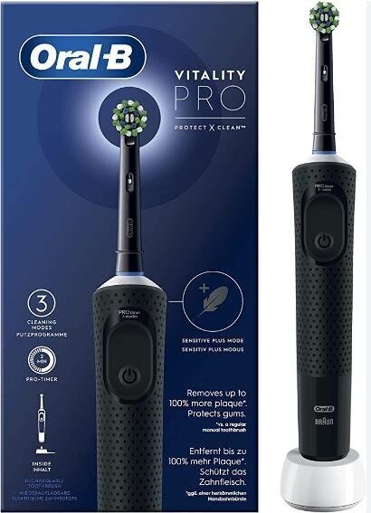 Oral-B Vitality Pro sähköhammasharja, musta, 1 harjaspää