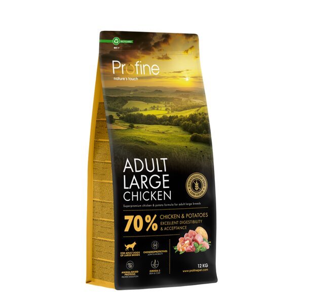 Profine Dog isokokoisille koirille kanan ja perunoiden kanssa Adult Large Chicken & Potatoes, 12 kg
