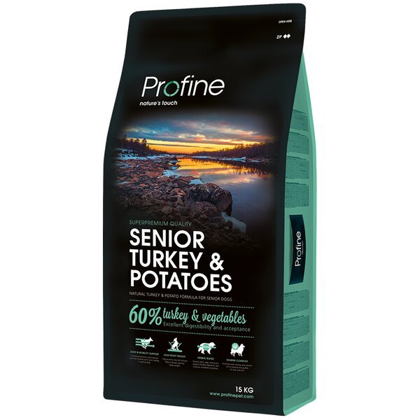 Profine Dog Senior Turkey & Perunat vanhoille koirille, 15 kg
