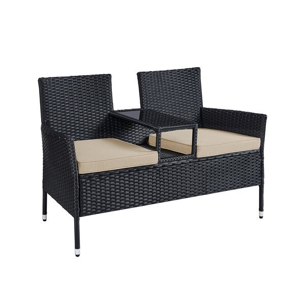 Puutarhapenkki, SONGMICS, 65 x 131 x 84 cm, Musta-Taupe.