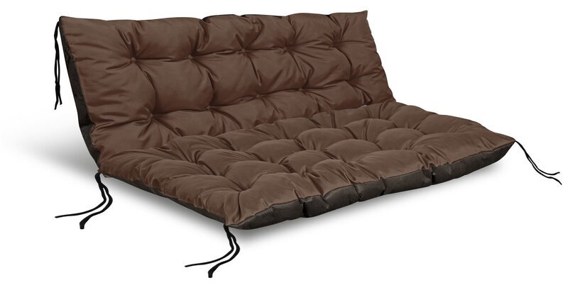 Puutarhatyynysetti 120/80 cm + 120/40 cm penkille, tyynyt, vedenpitävä, ruskea