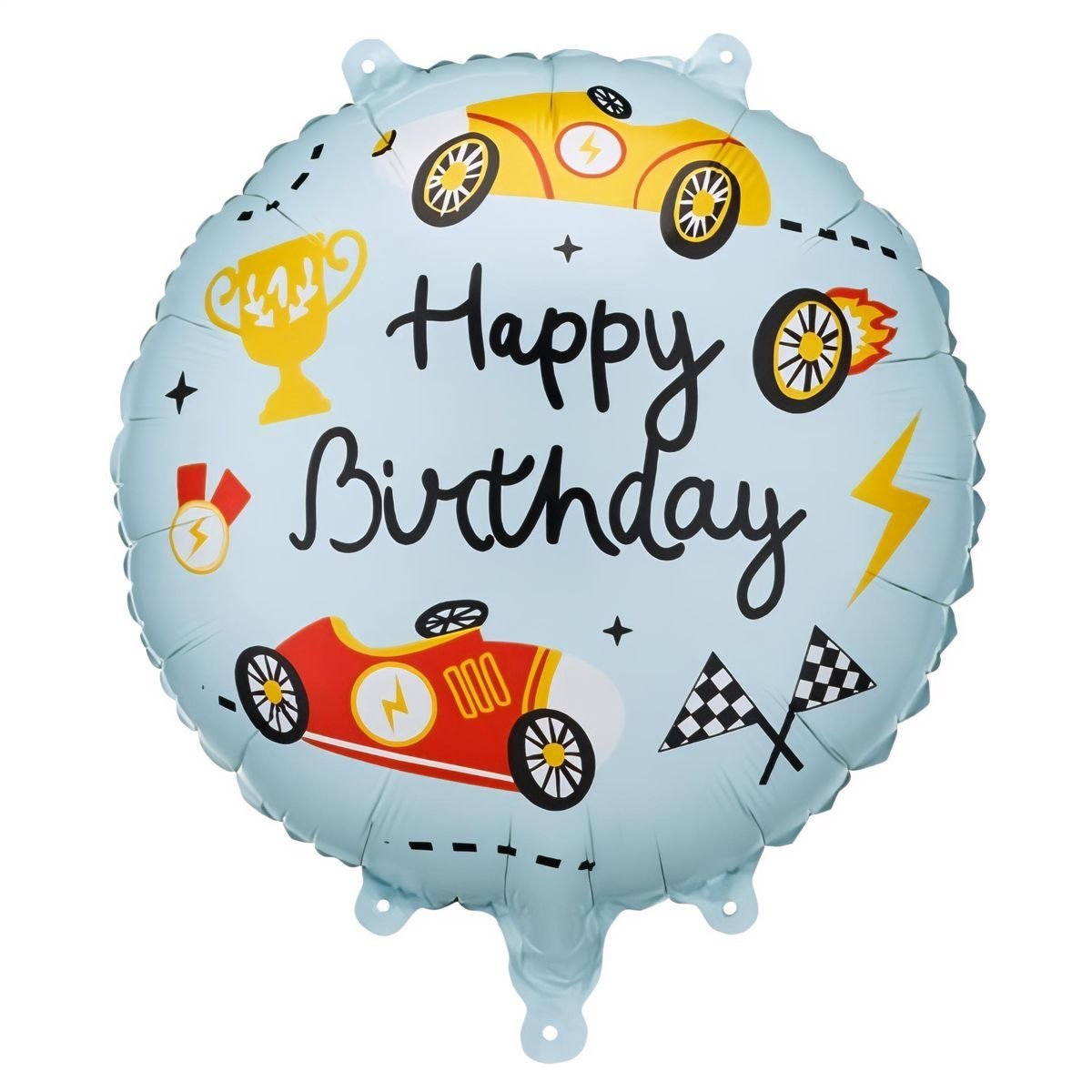 Foliopallo - Happy Birthday kilpa-auto, 35 cm