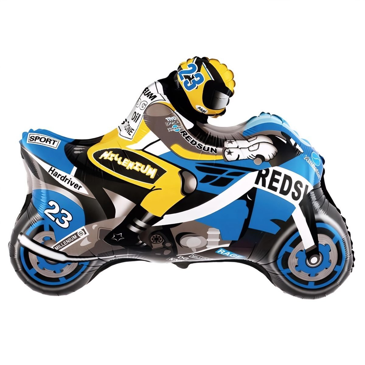 Foliopallo - Moottoripyörä, sininen, 66 x 53 cm