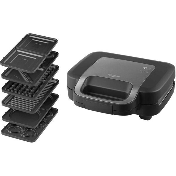 Sencor SSM 9860BK FlexiSnack XL 6-in-1 voileipägrilli, 1000 W, tarttumaton pinnoite, musta