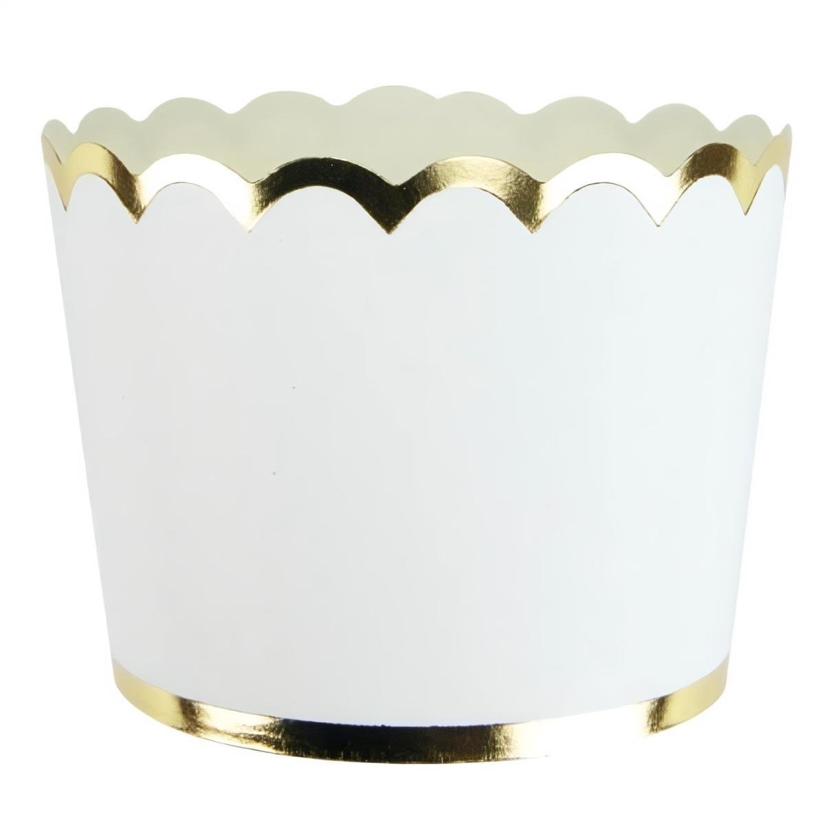 Herkkukipot - Valkoinen ja Kultainen, 6 cm, 8 kpl