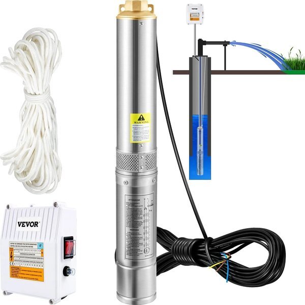 Syväkaivopumppu 1100 W ulkoisella ohjausyksiköllä Vevor 4SDM8/9