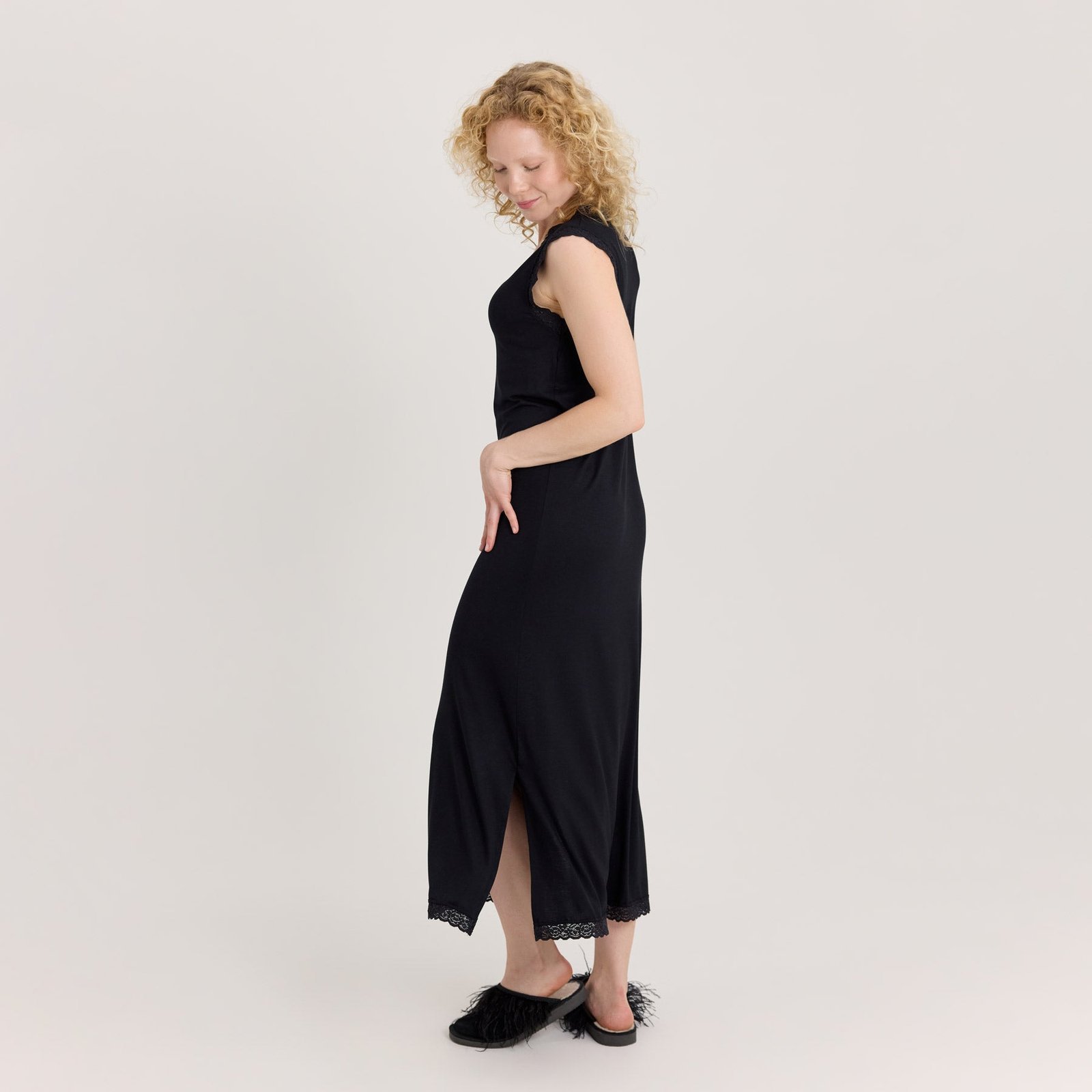 Eho Long Nightgown Black