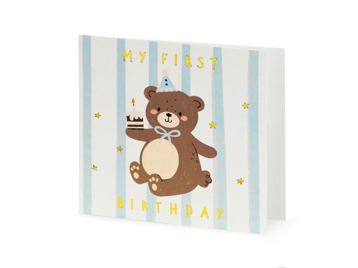 Kortti ja kirjekuori - Nallekarhu, "My first birthday", 1kpl