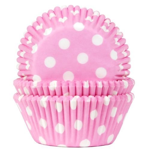 Muffinssivuoat, Vaaleanpunaiset, valkoiset pilkut, 50 kpl