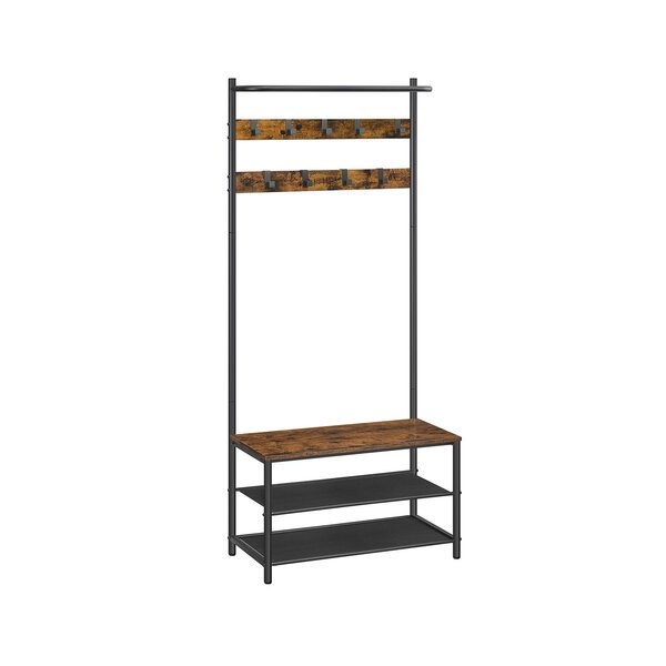 Vaatenaulakko, HSR411B01, 32,2 x 64 x 180 cm, Vintage ruskea-musta.
