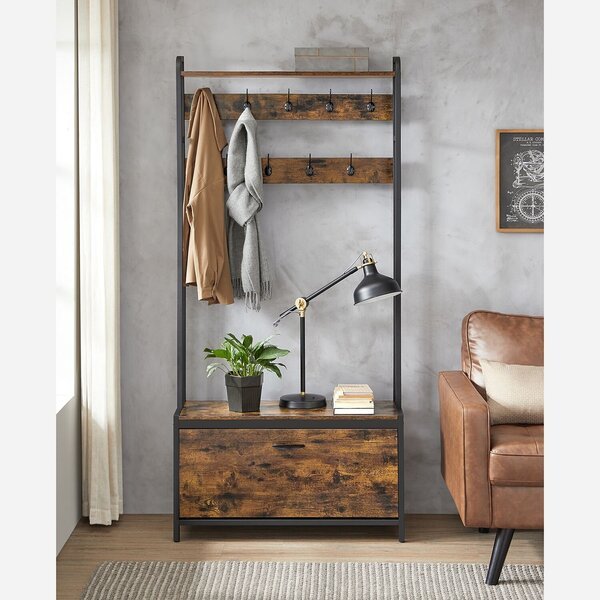 Vaatenaulakko, Vasagle, 30x85x180 cm, Vintage ruskea-musta.