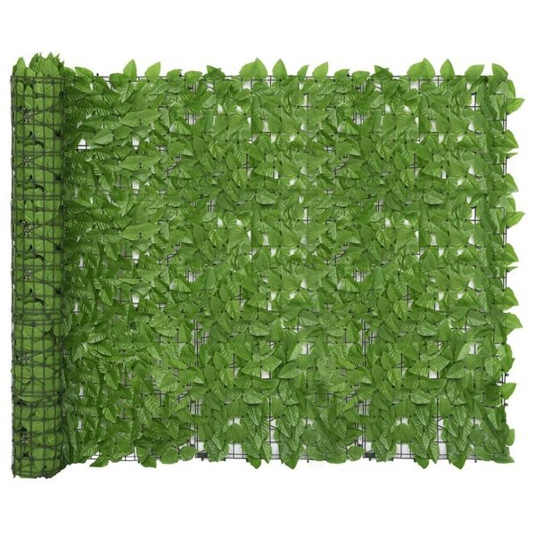 vidaXL Parvekkeen suoja vihreillä lehdillä 600x150 cm, Žalia