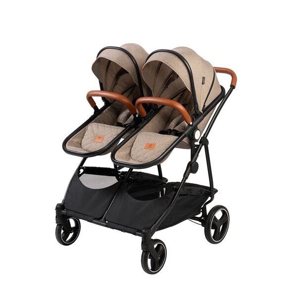 Yleiskäyttöiset lastenvaunut kaksosille BabyTrold Sibbi, Duo sand