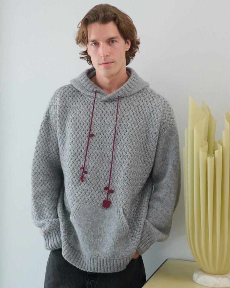 Žilvinas Merino Wool Hoodie Fog Grey