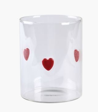 Heart juomalasi punainen