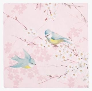Pink birds paperiservetit puuteriroosa