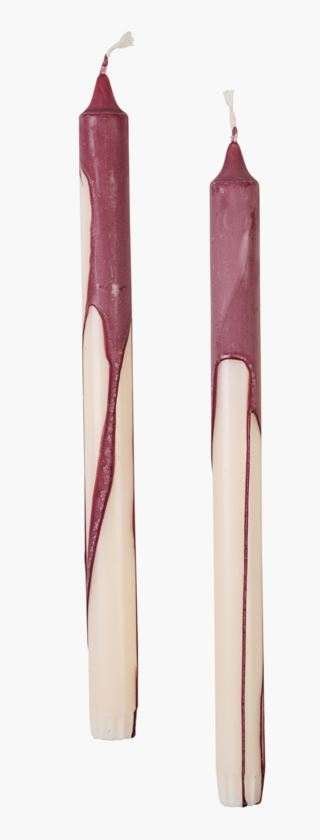 Overdripped 2pk kruunukynttilä viininpunainen