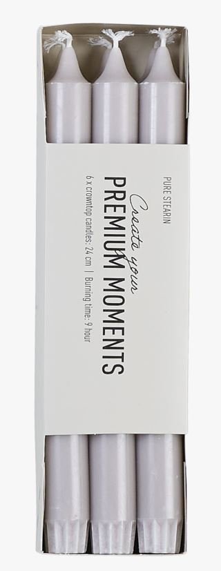 Premium stearin 6pk kruunukynttilä utuinen vaaleanpunainen