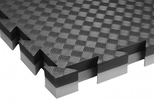 Tatami / Judo tuplamatto 100x100x4 cm - Harmaa/Musta