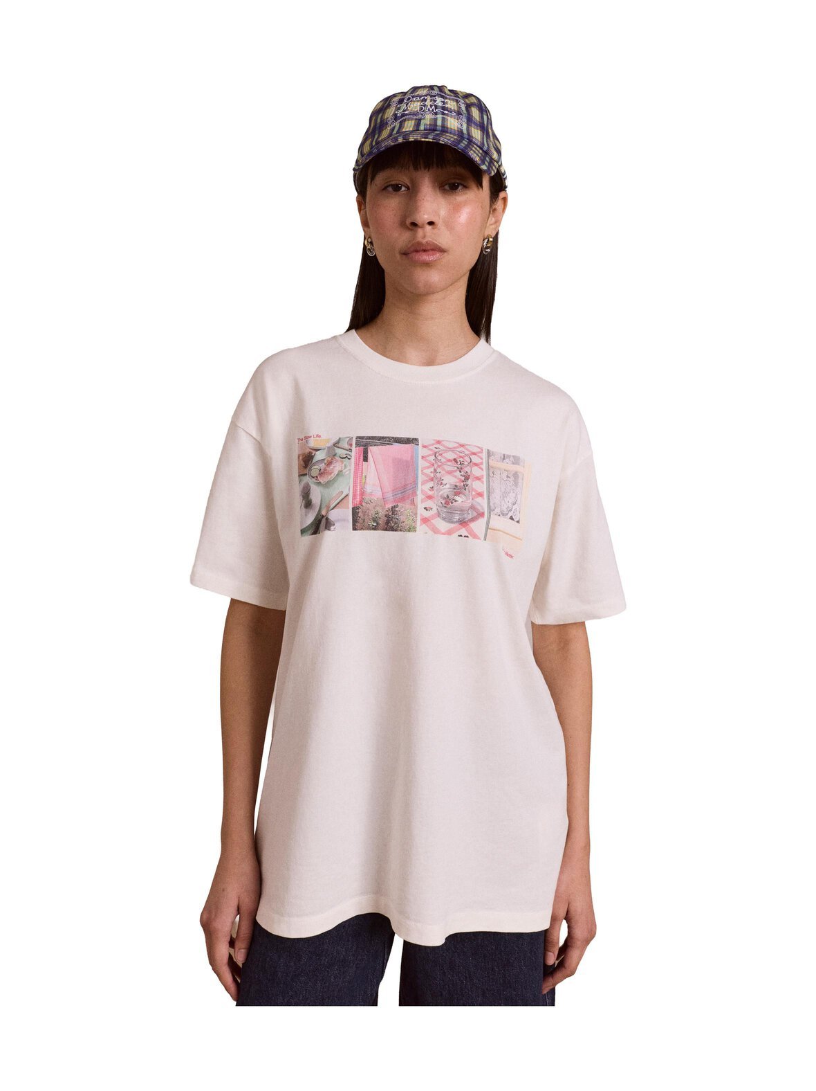 Slow life crossword graphic t-paita