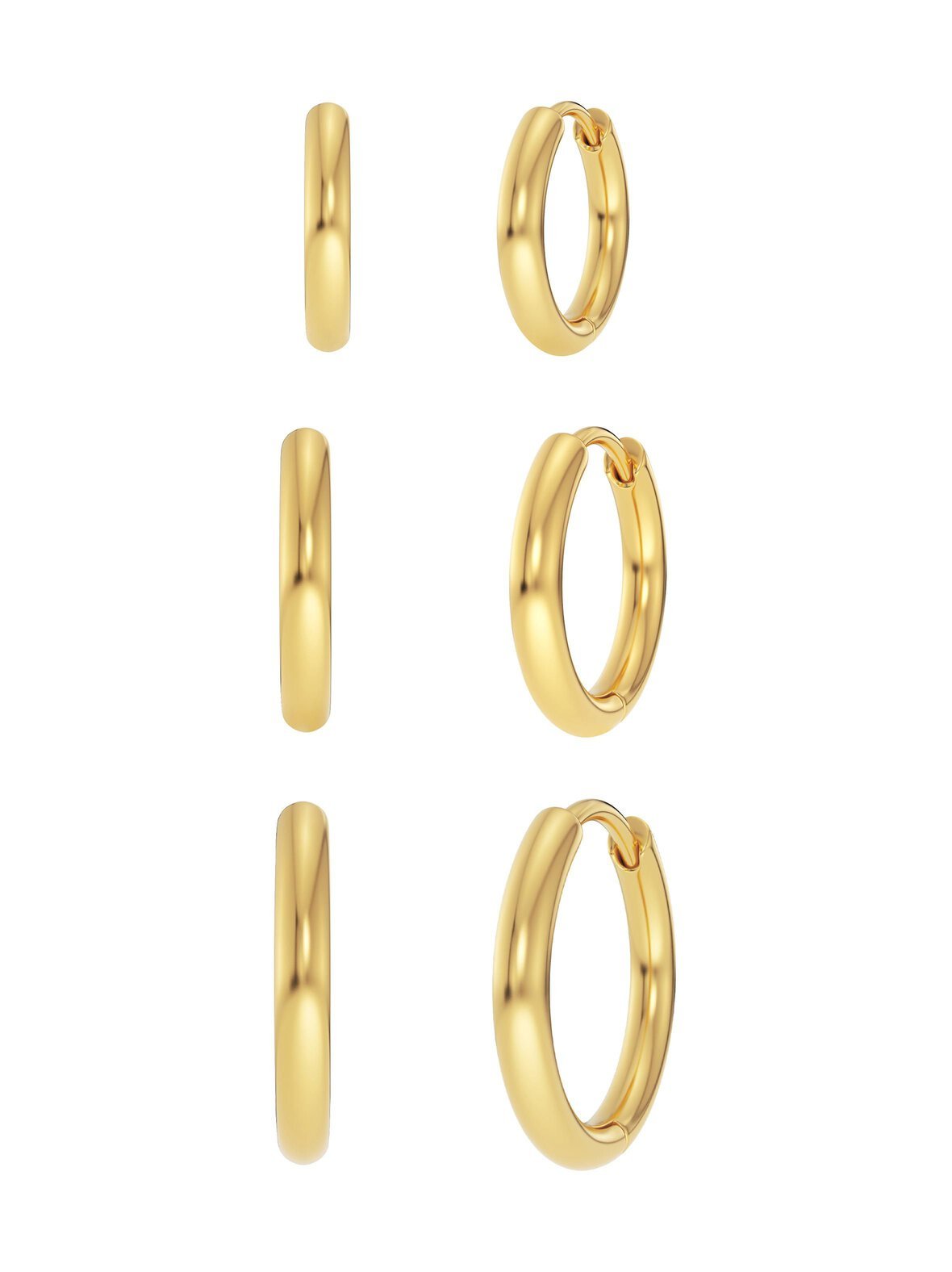 Triple pair hoops - kullatut korvakorut 3-pack
