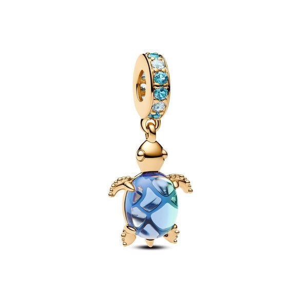 Pandora Moments Sea Turtle Murano Glass hela, keltakullattu, 768939C01