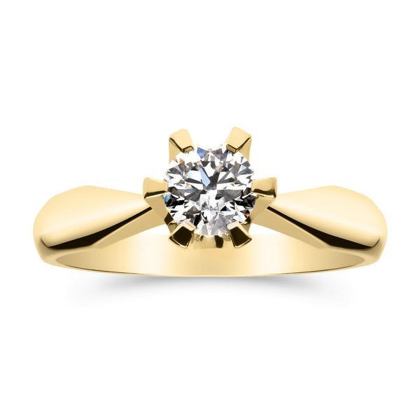 Silván Solitaire timanttisormus 0,50ct, keltakultaa, vihkisormukset