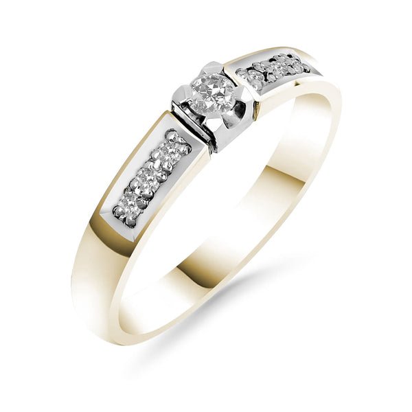 Silván Ariel timanttisormus 0,14ct, keltakultaa, vihkisormukset