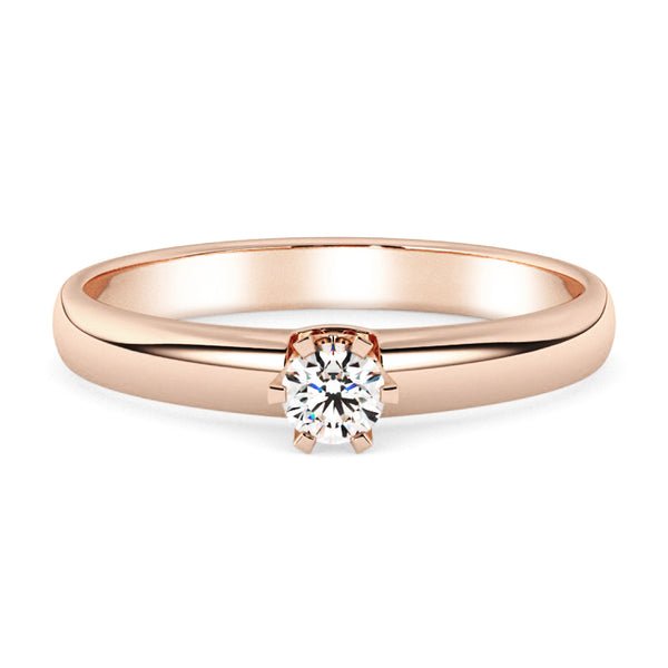 Silván Solitaire timanttisormus 0,10ct, rosekultaa, vihkisormukset