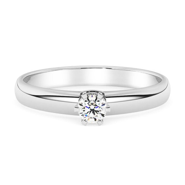 Silván Solitaire timanttisormus 0,10ct, valkokultaa, vihkisormukset