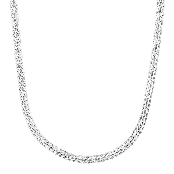 Stelle ovaali-panssarikaulaketju, 4 mm, hopeaa