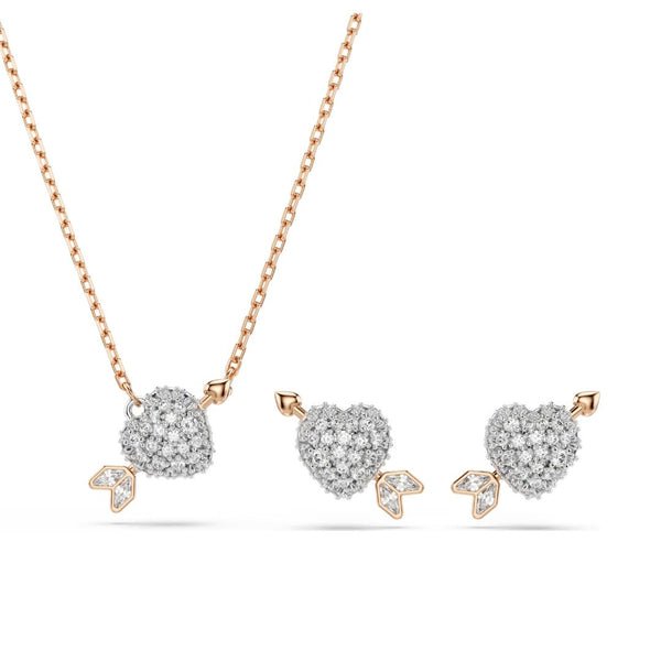 Swarovski Idyllia riipus ja korvakorut, setti, rosekullattu kirkkaat zirkonit, 5745580