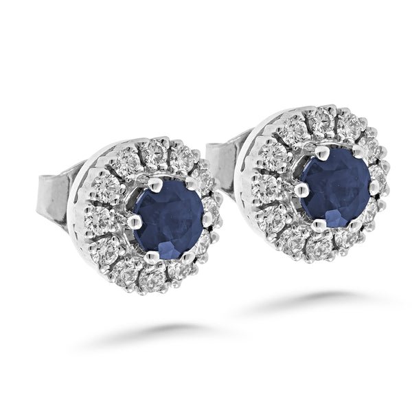 Silván Lauriel timanttikorvakorut safiireilla, 0,48ct, valkokultaa, timanttikorut