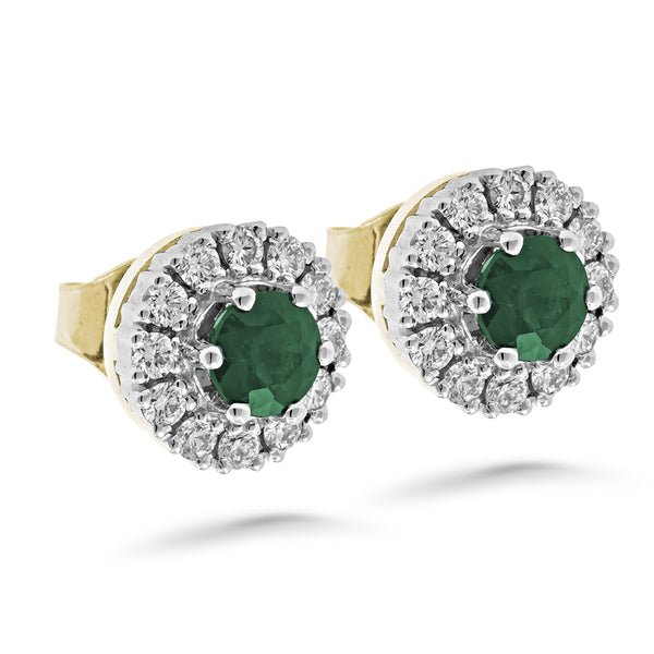 Silván Lauriel timanttikorvakorut smaragdeilla, 0,48ct, kelta- ja valkokultaa, timanttikorut