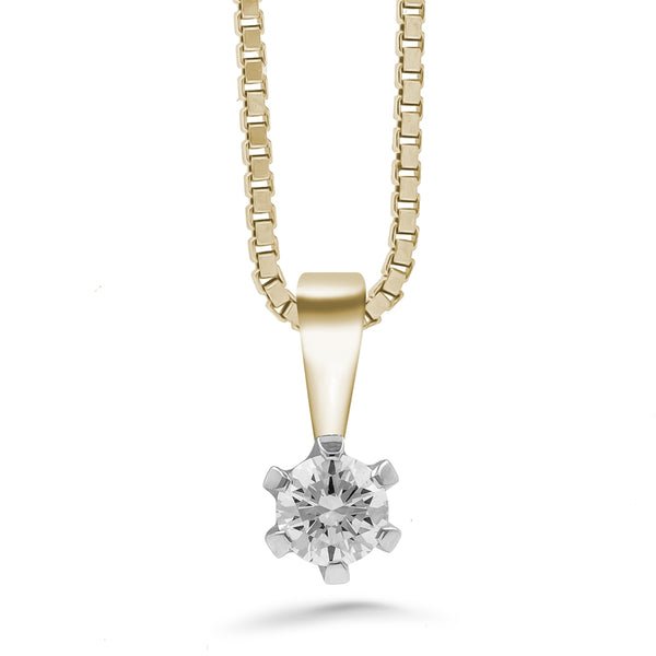 Silván Solitaire timanttiriipus 0,20ct, keltakultaa, timanttikorut