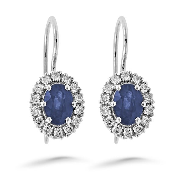 Silván Lauriel timanttikorvakorut safiireilla, 0,56ct, valkokultaa, timanttikorut