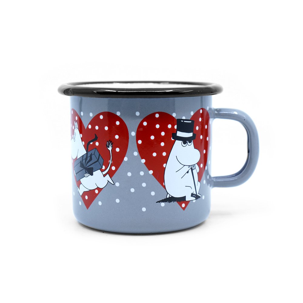 Moomin Mug Muurla Hearts Grey 250ml (2013-2016)