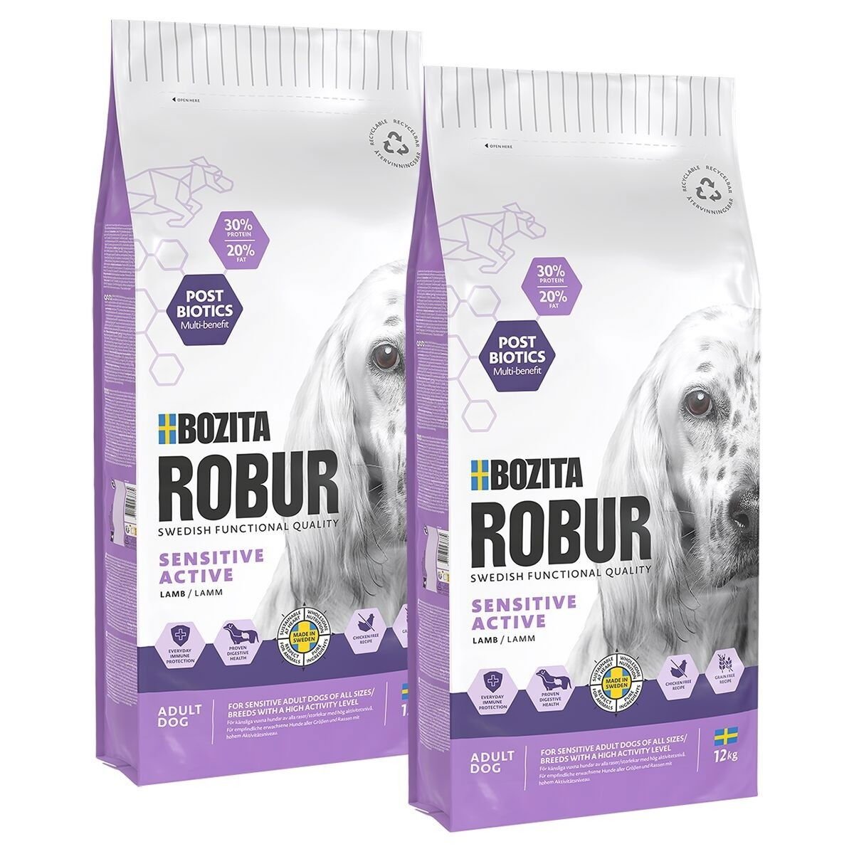 Bozita Robur Sensitive Grain Free Active 2x12 kg