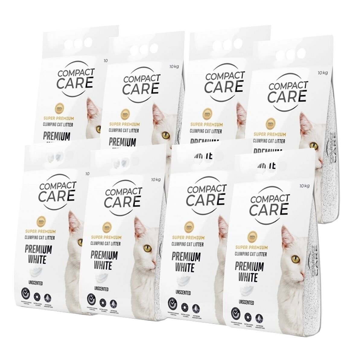 Compact Care Premium White Unscented 8 x 10kg