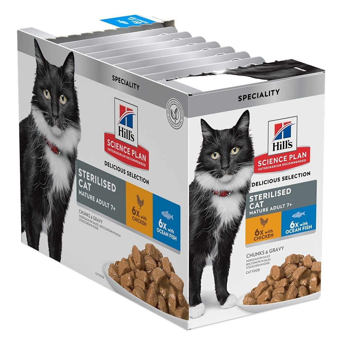 Hill's Science Plan Sterilised Mature Adult 7+ Chicken & Ocean Fish 12x85g