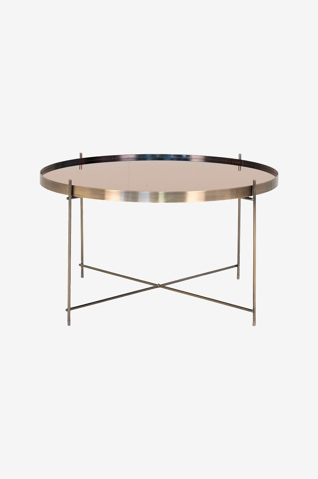 House Nordic Sohvapöytä Louisville, ø 70xk40 cm, messinginvärinen jalusta