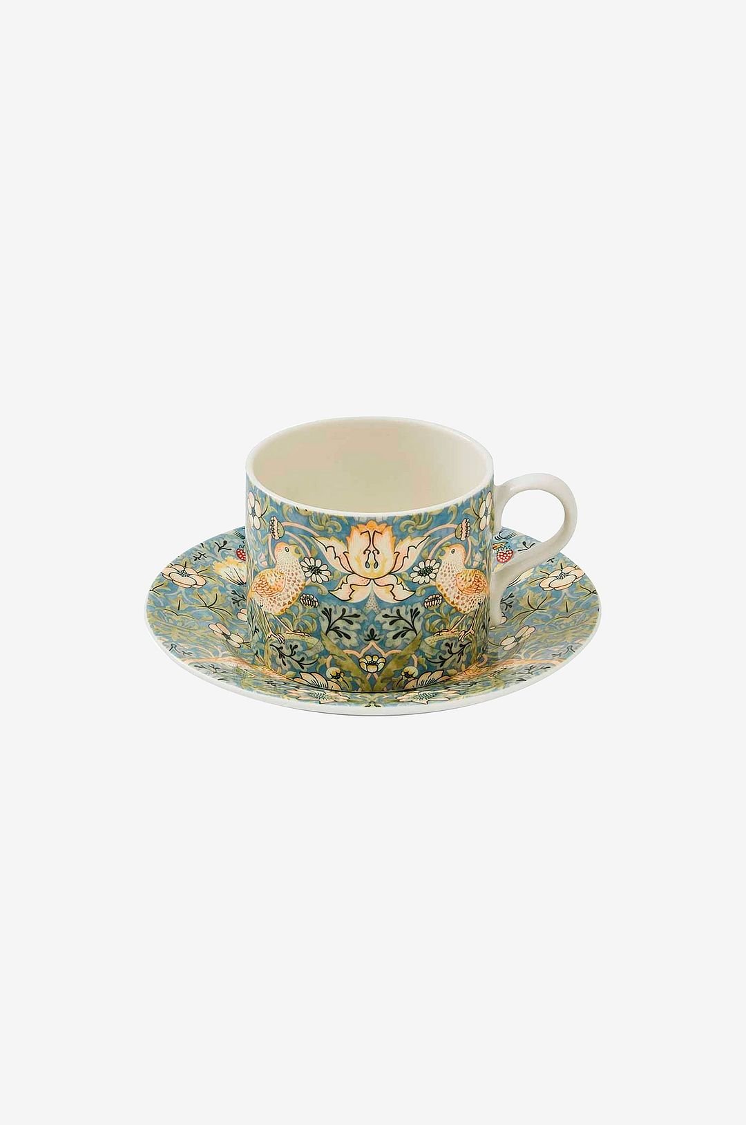 Teekuppi ja aluslautanen Morris & Co Strawberry Thief